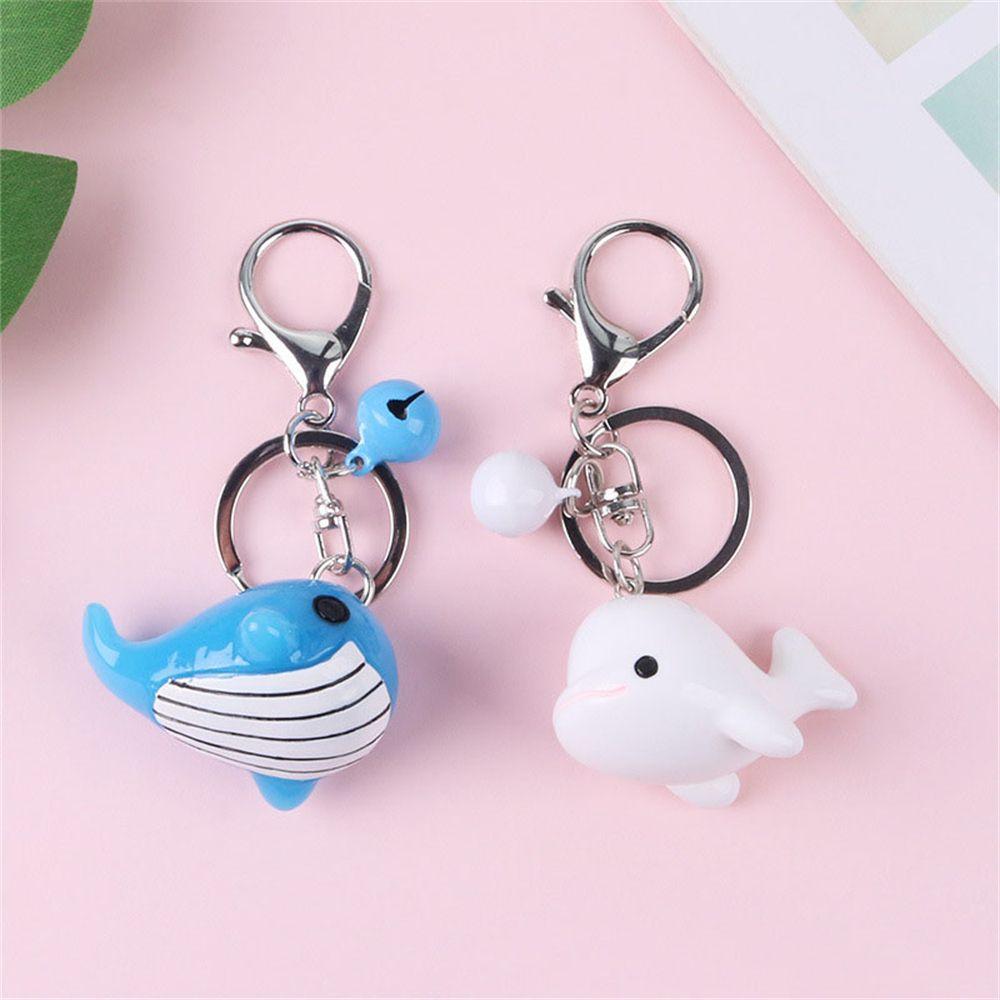 Decoration Bag Charm Keys Holder Dolphin Blue Whale Keychain Bag Pendant Resin Car Key Ring