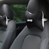 Car Seat Headrest Auto Logo Neck Pillow Car Accessories For Jeep Renegade Tyre Stem Air Caps Wrangler JK JL Grand Cherokee Compass Patriot