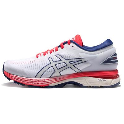 Gel-Kayano 25 Низкий верх Ткань Прочные Кроссовки для бега Женские Кроссовки Белый Красный 1012A032-100