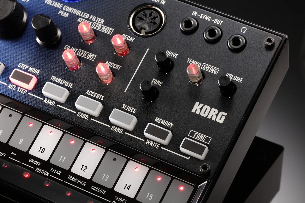 KORG Synthesizer Bass Machine Volca Nubass Vacuum Tube Circuit Equipped with Nutube 16 Step Sequencer Battery Operated Speaker Compact Size That Can