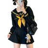 Школа Longpen Оригинальный Желтый Плиссированный Классический Косплей Длинный JK Матросская Школьная Лолита Костюм для Фото Культурный Хэллоуин Форма, Костюм,