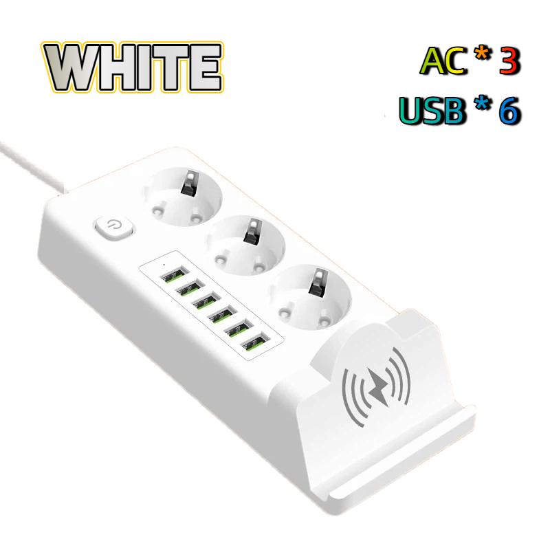 EU To EU Power Station – Multi-Outlet USB PD Strip with Built-in Charging Pad