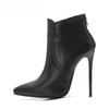 Black Women's Ankle Boots Autumn Winter Fashion Pointed Toe Ladies Shoes Heeled Sexy Nightclub Short Boot Grey Large Size 45
