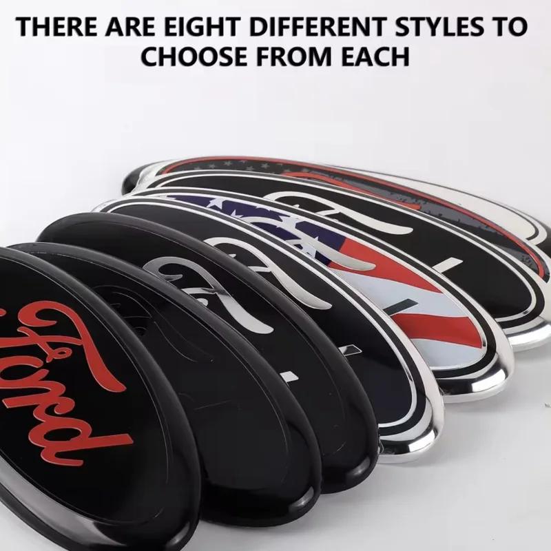 New 2026 Car Sticker Car Front Grille Emblem Rear trunk Logo Badge Sticker Accessories For Ford Focus mk2 mk3 Fiesta mk7 Ranger