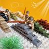 Строительные блоки Серия «Военная техника Второй мировой войны»: Набор фигурок с оружием, винтовками и мешками с песком