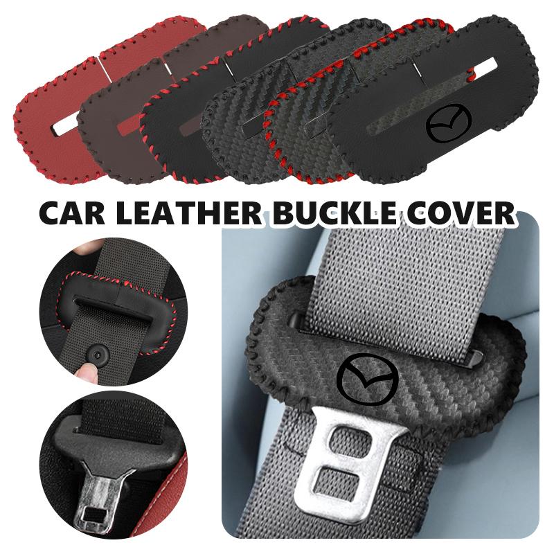Car Seat Belt Buckle Cover Leather Protector Anti-collision Case For Mazda 2 3 5 6 Axela Atenza Speed 6 CX3 CX4 CX5 CX7 CX8 CX9