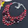 Mozambique Garnet, Garnet Gemstone 925 Sterling Silver Jewelry Necklace 18" KG-1854