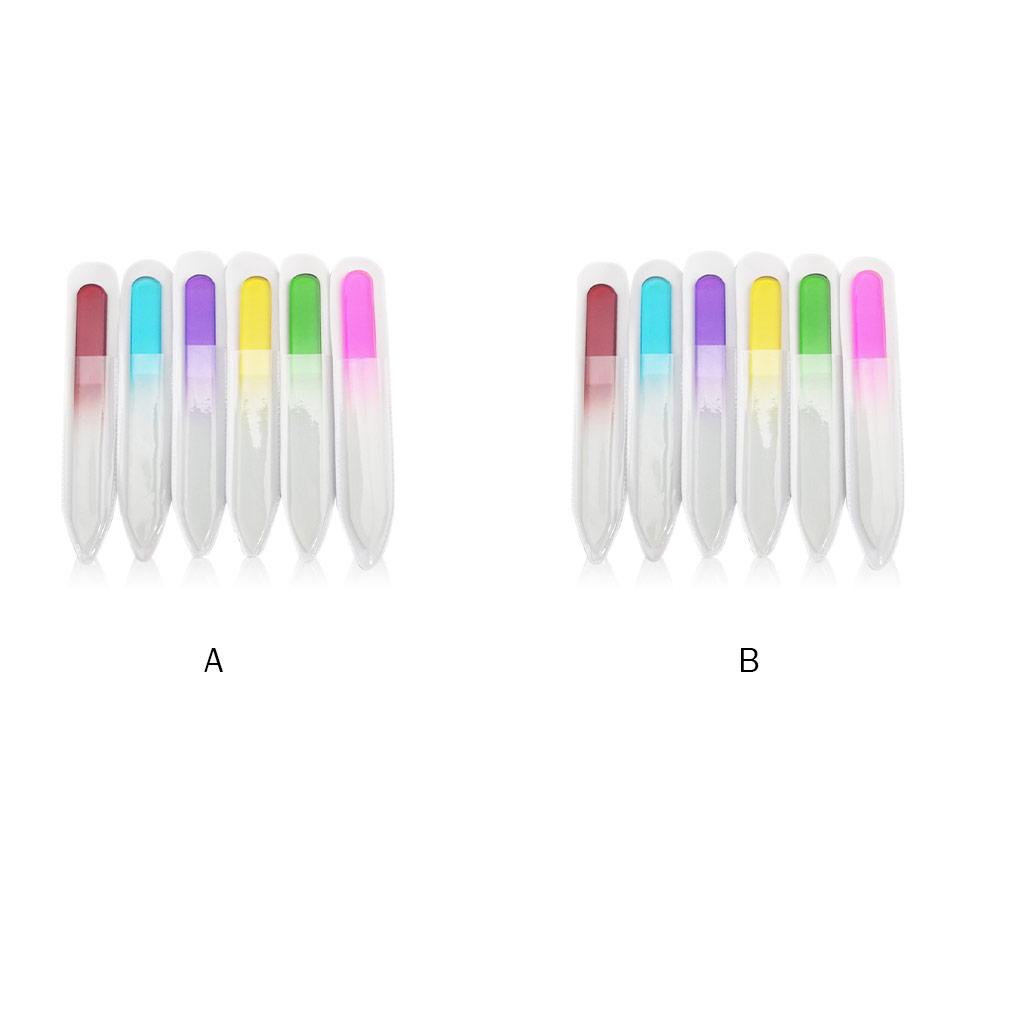 6 шт./Набор Пилка для ногтей Матовая износостойкая Гибкая Моющаяся DIY Поделки Стеклянная Арт-дизайн ногтей Маникюрные инструменты Женские