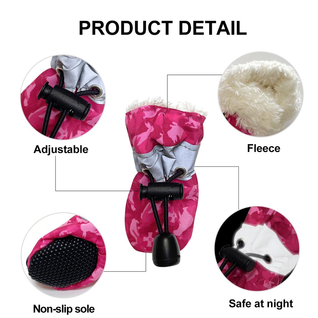 Обувь для собак для крупных собак с принтом, ботинки для средних собак, защита лап для зимы, снежного дня, водостойкая в дождливую погоду, Ou