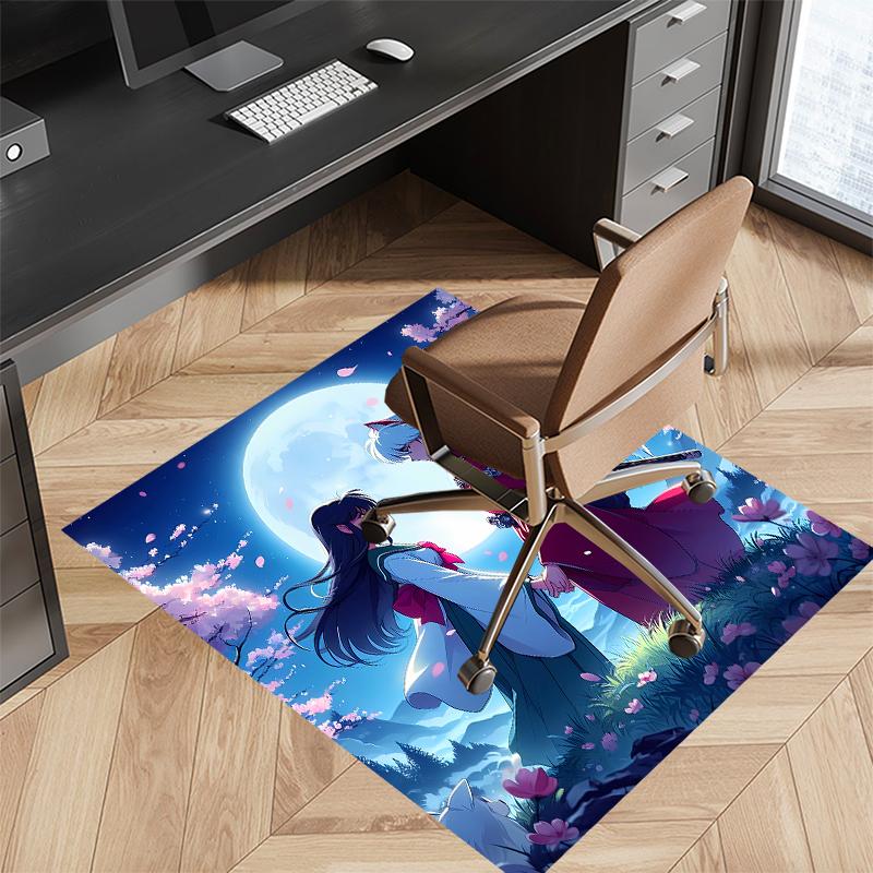 Inuyasha & Kagome Printed Absorbent Washable Carpet, Non-Slip Bathroom Mats, Kitchen Rugs, Yoga Mat,Living Room Entrance, Camping Picnic Rugs