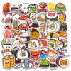50 Sushi Graffiti Stickers Cute Style Creative Food Stickers Personalized Decorative Waterproof Stickers
