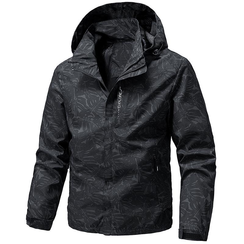 Men's Windproof Waterproof Camouflage Outdoor Jacket - Plus Size Spring/Autumn Fishing & Mountaineering Outerwear