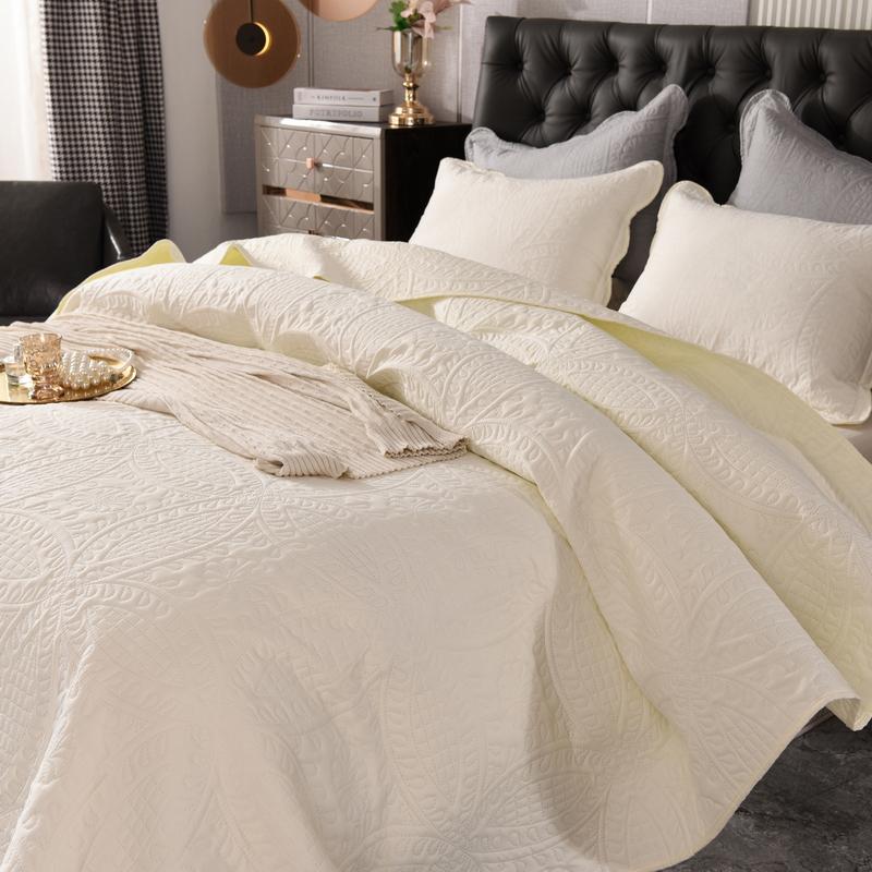 Solid Color Bedspread High Quality Fancy Sewing Blanket Luxury Nordic Decorative Bed Cover Single Double King Size Coverlet