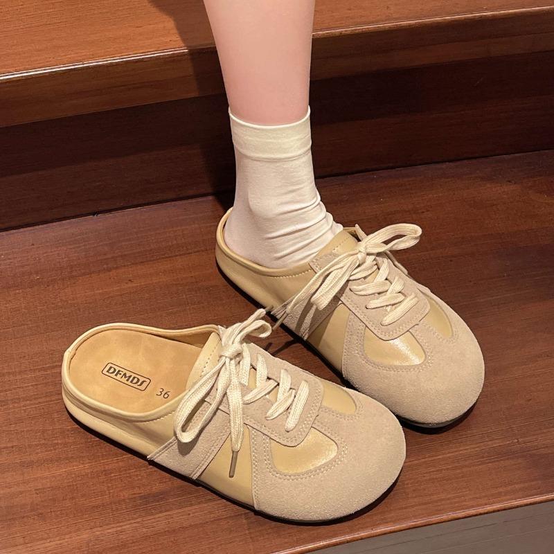 Baotou Half-slipper женские ретро немецкие кроссовки удобные женские ленивые туфли на толстой подошве и без задника