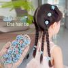 Набор синих резинок для волос принцессы Эльзы для девочек - Милые цветочные эластичные резинки
