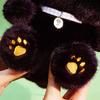 Stuffed Animals Black Cat Plush Toy Furry Cat Table Doll Siamese Cat Doll  Birthday Gifts