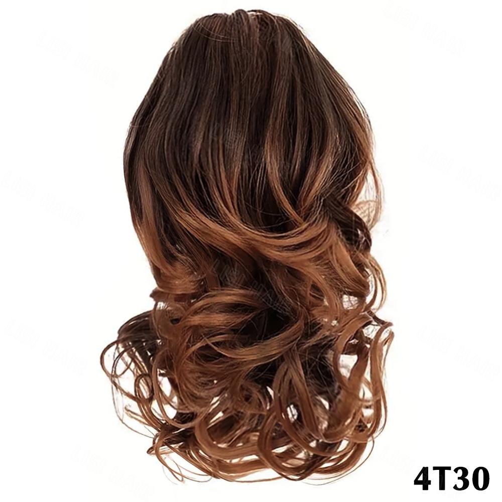 LISI HAIR Синтетические короткие вьющиеся волнистые наращивания хвоста, зажим для наращивания волос, парик для женщин и девочек, одежда для косплея