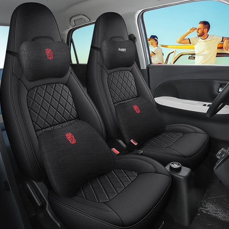 Lingbao Box Universal Cartoon Leather Seat Cover - All Seasons