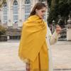 Wool Scarf Autumn and Winter Korean Style Cashmere Scarf Women's Winter New Style Women's Shawl Solid Color Scarf Versatile