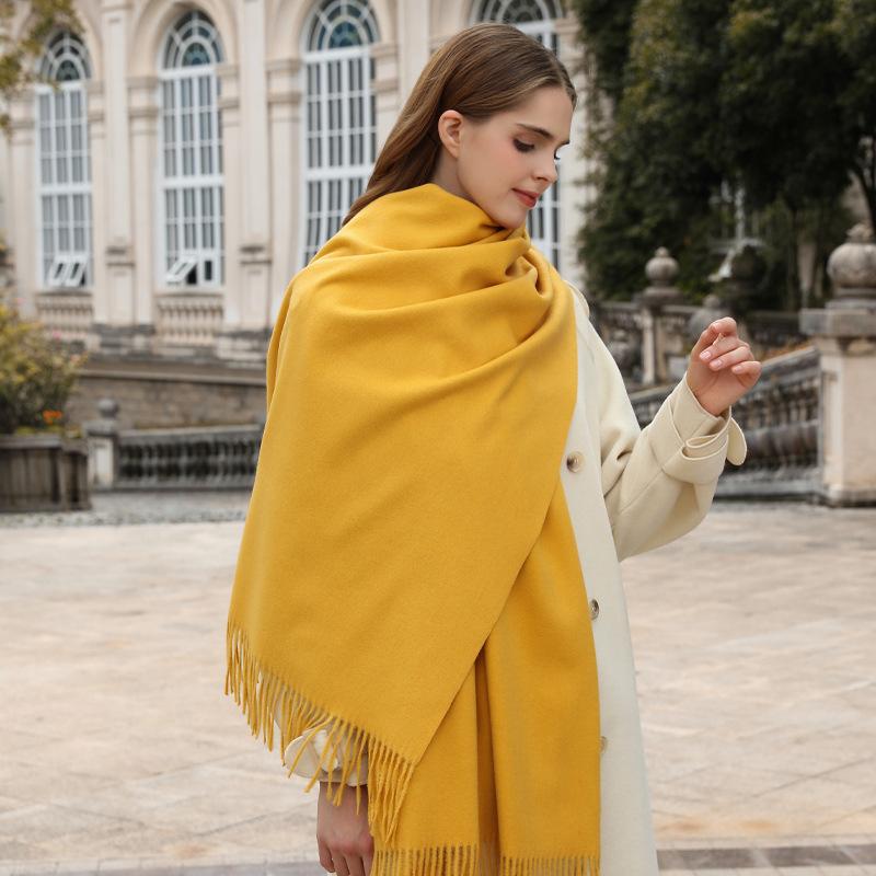 Wool Scarf Autumn and Winter Korean Style Cashmere Scarf Women's Winter New Style Women's Shawl Solid Color Scarf Versatile
