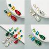 Shiny Women Earrings Glass Drill Drop-Shaped Fashion Color Rhinestone Stud