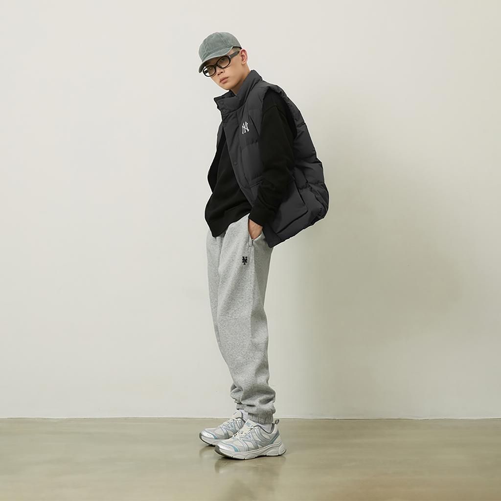 New MLB Basic Collection New York Mets 24FW Knitted Sports Pants Unisex Heather Gray 3APTB0646-09MGS