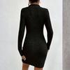 Ladies' Comfortable Casual Fashionable Solid Color Zipper Lapel Hip Hugging Dress
