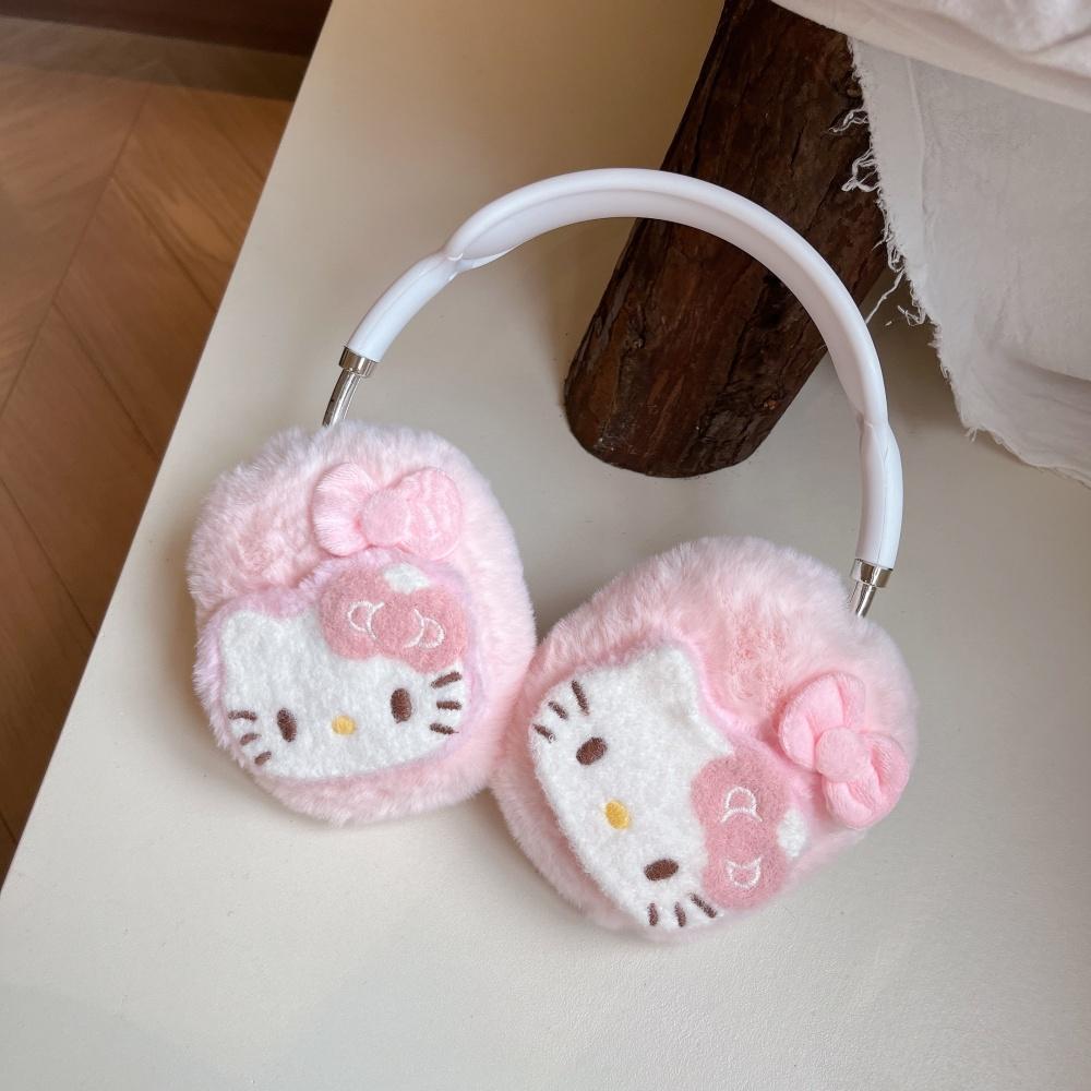 Розовые Чехлы Для AirPods Max Плюшевые KT Милый Чехол Hello Kitty Милый Защитный Чехол-Рукав Защита Чехол для Наушников Аксессуар
