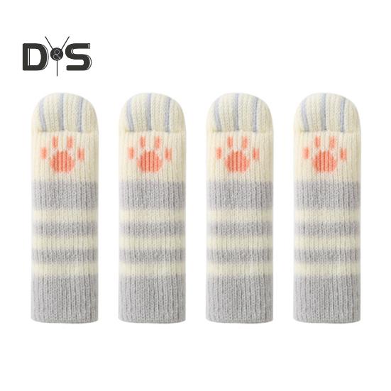 4 Pcs Chair Leg Covers Noise-Reducing Chair Furniture Socks Non Slip Cat Paw Chair Leg Socks Table Leg Protective Socks Floor Protectors