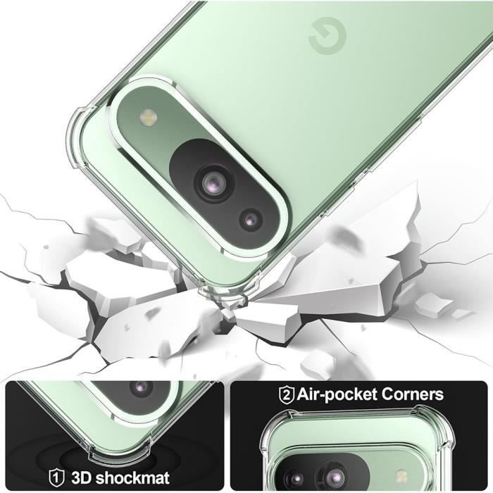 Coque Collier Cordon pour Google Pixel 9 Pro - TPU Renforcé Anti-Rayures avec Cordon Noir