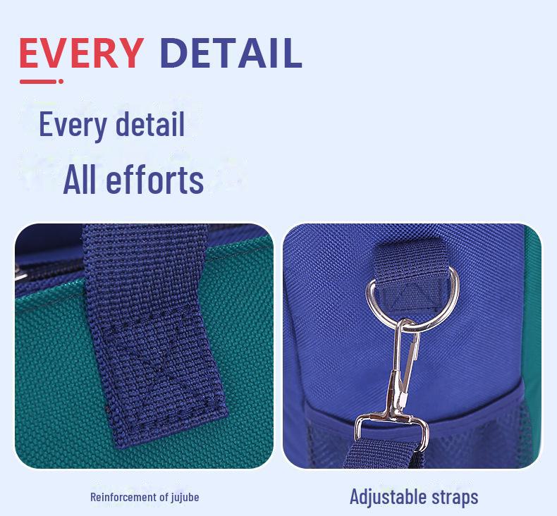 Large Capacity 4-in-1 Remedial Bag for Grades 1-9: Convertible Crossbody and Double-Shoulder Design for Primary and Junior High Students