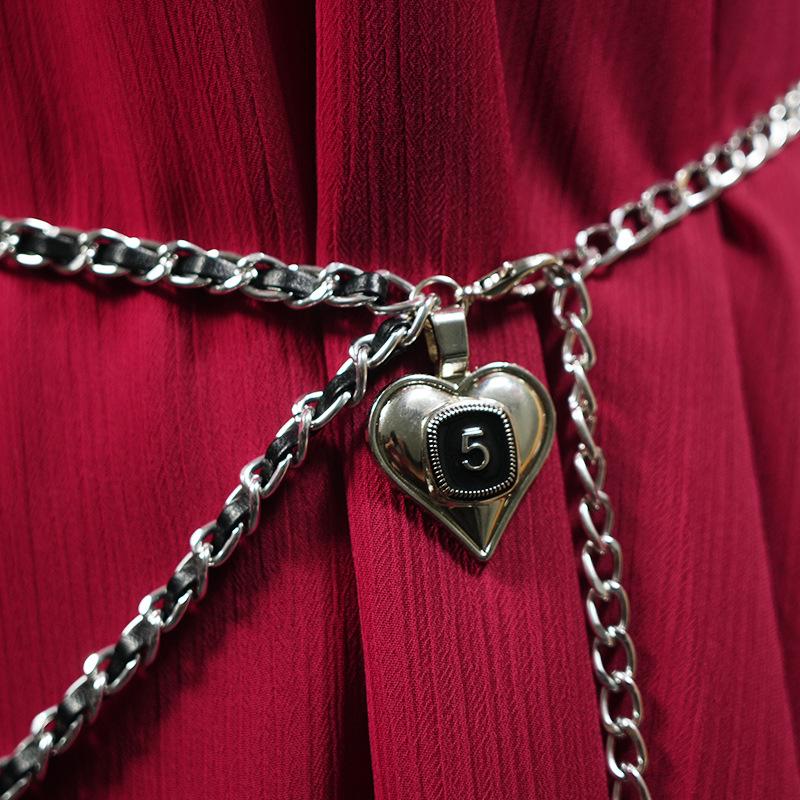 Retro Heart Waist Chain: Women's Fragrance-Style Metal Belt Accessory