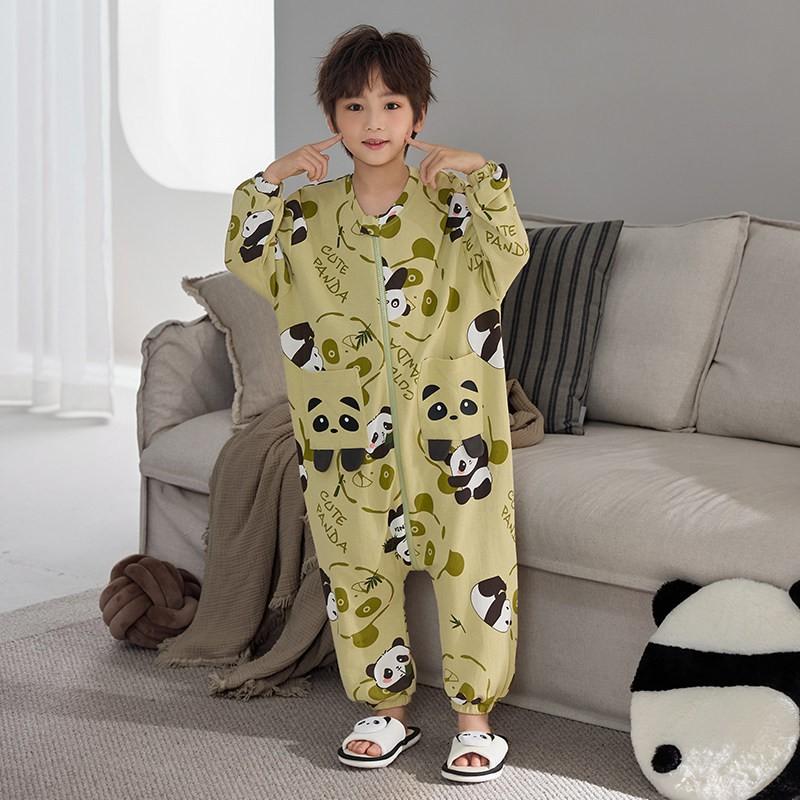 100% Cotton Kids Pajama Set One-Piece Sleepwear Boys Girls Toddler To Teen Warm Lightweight Nightwear