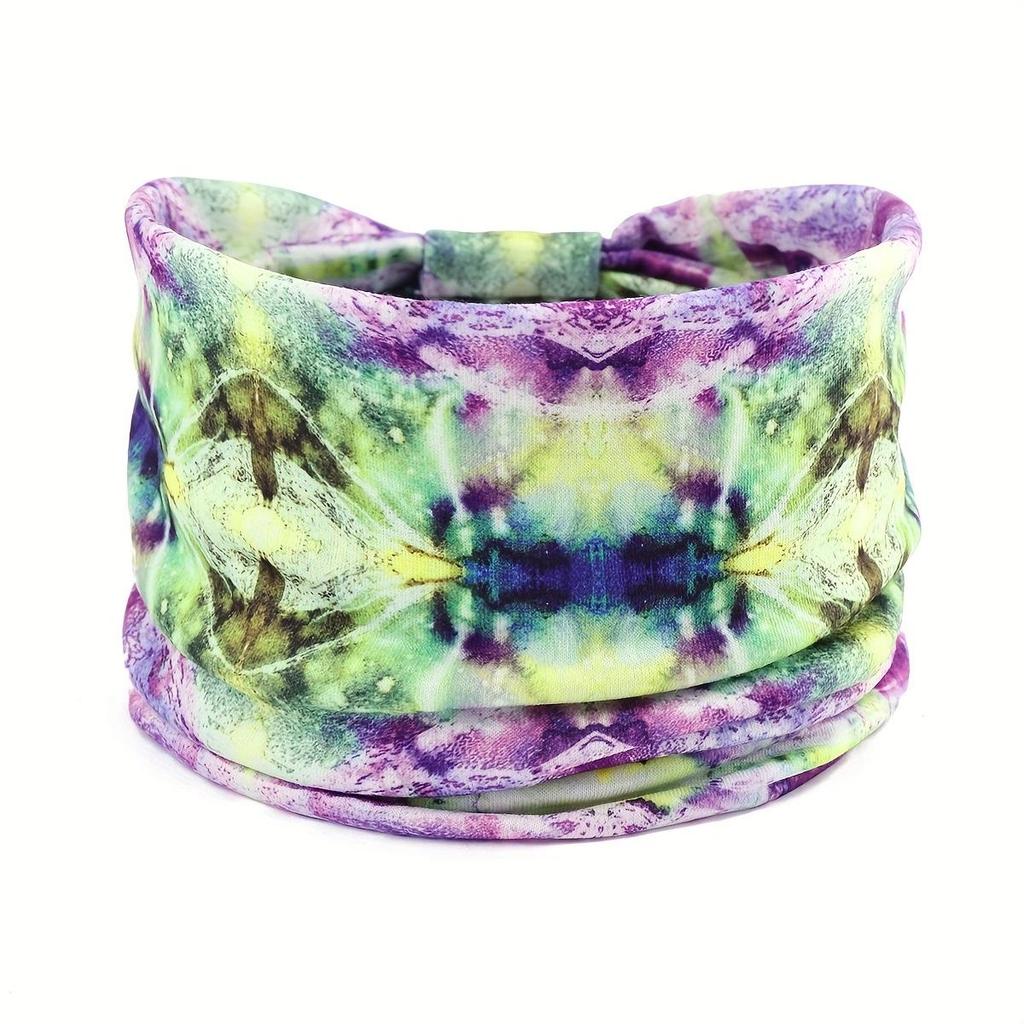 Женская богемная повязка для йоги с узором «кешью» - Впитывающая пот, эластичный хлопковый аксессуар для волос