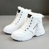 Fashion 2024 New Winter Thick-soled Women Sneakers Warm Plus Velvet Cotton Shoes Large Size 42 Height-increasing Platform Women's Shoes