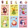 6 Christmas Day Celebration Diy Puzzle Changing Face Repeat Stickers Santa Decorative Luggage Stickers