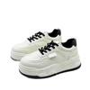 2025 Spring New Thick-soled Heightening Little White Shoes Women's Popular Versatile Lace-up Single Shoes Muffin Casual Sports Shoes