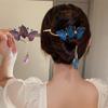 Fashion Butterfly Tassel Hairpin Female Retro Elegant One Word Hairpin Ponytail Buckle Hair Clip Headwear Accessories