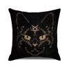 Gothic Black Cat Skull Cushion Cover Witchy Pentagram Tarot Peach Skin Throw Pillowcase For Sofa Living Room Halloween Decor