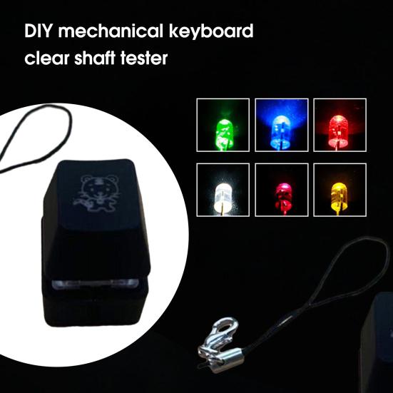 Fidget Keycap Toy Colorful LED Light Pocket-sized Finger Button Mini Clicker Relieve Boredom Sensory Toy