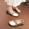 Flat-soled Single Shoes Women's 2025 New Spring and Autumn Versatile Fashion Evening Breeze Round Head Shallow Mouth Mary Jane Grandma Shoes Sing