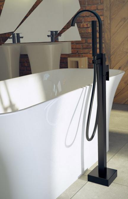 Besco MODERN II chrome floor-standing bathtub faucet