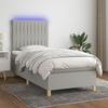 VidaXL Slat Bed Base with Mattress and LED, Upholstered Bed, Single Bed, Adult Bed for Interior Bedroom, 3135557