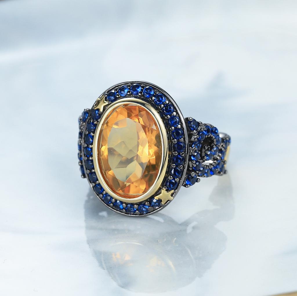 New Original Design Ring Natural Citrine 925 Silver Light Luxury Jewelry Hand Jewelry High Quality Ring