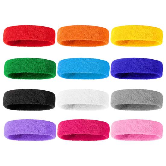 Набор повязок на голову для спорта Набор повязок на запястье Махровая ткань Теннис Гимнастика Повязка на запястье Спортивная