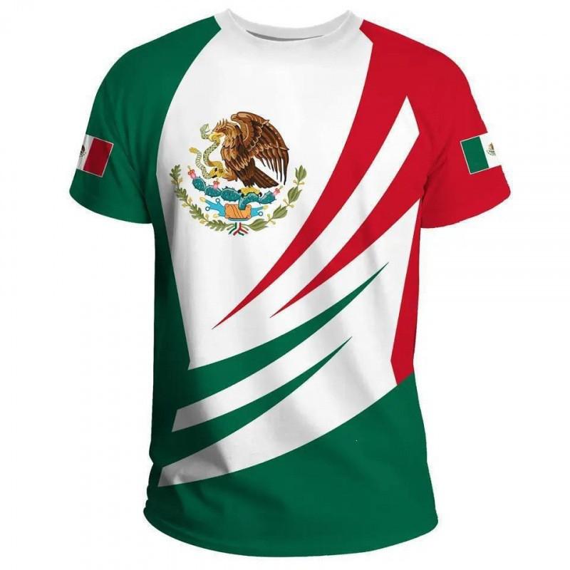 Mens Mexico National Team 3D Printed Quick Dry Breathable Short Sleeve T-Shirt Sport Casual Loose Fit
