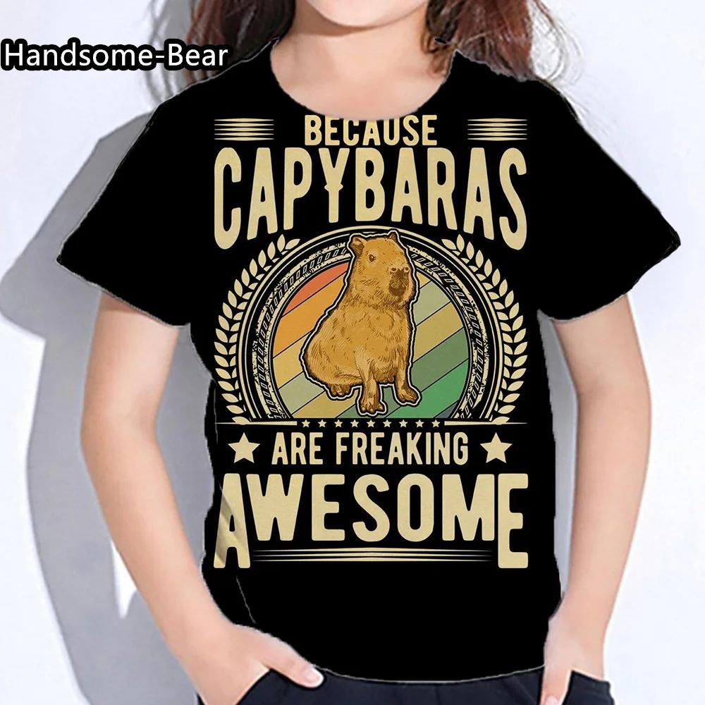Детская одежда капибара летняя футболка с круглым вырезом для девочек