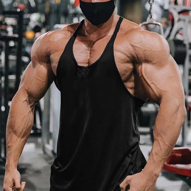 Майки-стрингеры для бодибилдинга Muscleguys для мужчин, одежда для зала, фитнес-майка без рукавов, хлопковые майки-борцовки, летняя однотонная майка с Y-образной спиной для бега