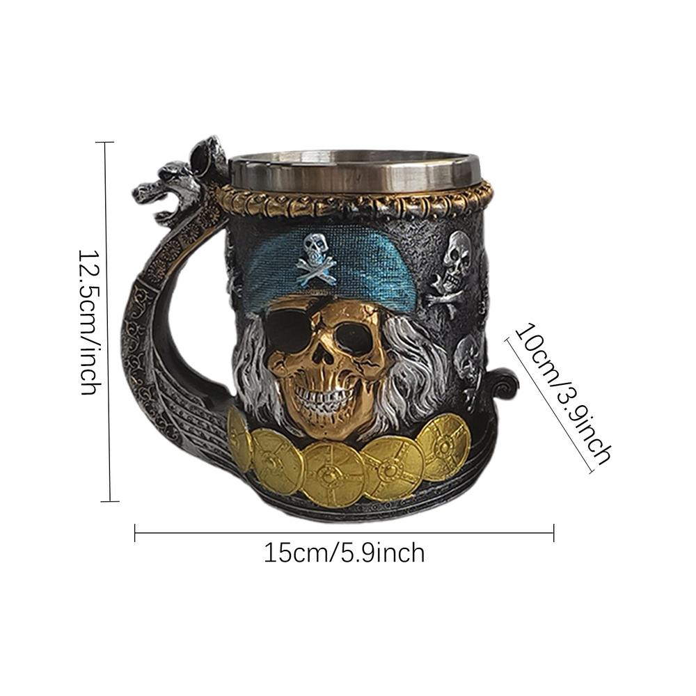 Кружка для кофе и пива, забавная кружка на пиратскую тематику, из нержавеющей стали, для дня рождения, Рождества, Нового года, юбилея