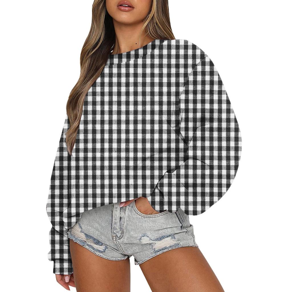 Женский осенне-зимний топ с длинным рукавом, повседневный свитер с круглым вырезом, свободный крой, флисовые топы Pollover